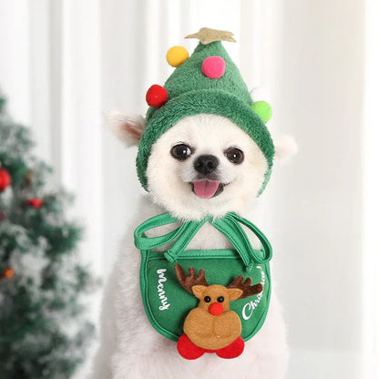 Holiday Pet Outfit ( Hat + Scarf )